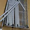 Homdox 6-Tier Storage Shelf Wire Shelving Unit Free Standing Rack Organization with Caster Wheels, Stainless Side Hooks, Silver Gray