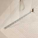 Neodrain 48 Inch Rectangular Linear Shower Drain with Brick Pattern Grate, Brushed 304 Stainless Steel Bathroom Floor Drain,Shower Linear Drain &Leveling Feet, Hair Strainer, CUPC Certified
