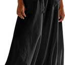 CHARTOU Women Baggy Parachute Skirt Comfy Casual Cotton Y2k Cargo Maxi Long Skirt (Black, L)