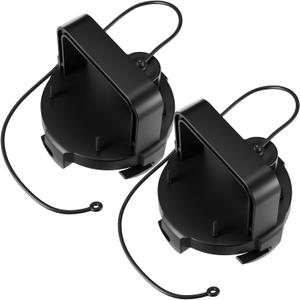 Rv Sewer Valve Cap with Handle - 3'' Rv Sewer Cover Waste Valve Cap for Camper Trailer Easy to Install & Use, (2 Pcs,Black)