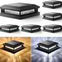 Bosceos Solar Post Cap Lights 6-Pack, 2 Modes 16LEDs Bright Solar Post Lights Outdoor Waterproof, Fence Posts Cap Light, Deck Light for 4x4 4.5x4.5 5x5 Posts for Patio Garden Decor, Black