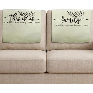 Tatuo 2 Pieces Recliner Headrest Protector Couch Headrest Covers with Inspirational Words Chair Sofa Slipcover for Furniture Home Decoration, 26.77 x 16.93 Inch(Elegant Style)