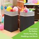 Clean Cubes 30 Gallon Disposable Pop-Up Trash Cans (3-Pack) with Fitted Bags Foldable Garbage & Recycling Bins for Parties, Events & Kitchen (Black, 30" H x 14" W x 17" D)