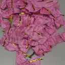 50 Pcs Valentine 3.3" Gift Bow Glitter Wrap Twist Tie, Metallic Fabric Premade Small Mini Ribbon Bow Bulk for Wedding Christmas Box Bag Package Party Treat Supplies DIY Craft Decor(Pink)