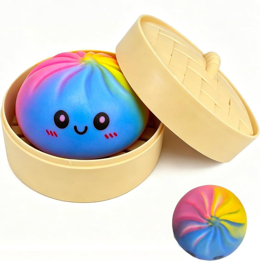 Colorful Dumpling Squishies New Mystery Squishies Dumpling with Box Stress Relief Balls Sensory Toys Desk Squeeze Toys Gift