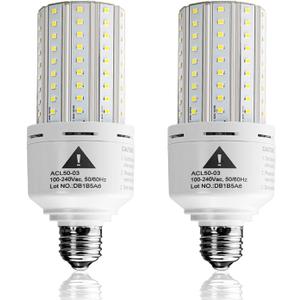 ZP 2-Pack Led Light Bulb 400W Equivalent 6250 Lumen 5000k Cool Daylight White E26/E27 Medium Base 50W Led Corn Light for Outdoor Indoor Lamp Area Garage Warehouse Workshop Street Backyard New Upgrade