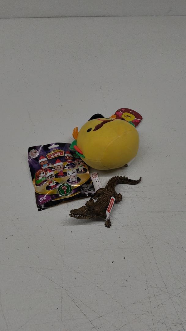 Pack of 3: 1) Squishmallows Valentine's Day 2025 Tex the Taco 5" Heart Monocle Top Hat, 2) Elf on a Shelf - Animated Specials Mini FIgure - 1 Bag, 3) Schleich Alligator 