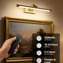 URSOLA 32" Picture Lights for Wall, 3CCT, Dimmable & Remote, Wireless Battery Operated Art Painting Light, Picture Frame Light for Gallery