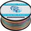 Reaction Tackle Braided Fishing Line - Pro Grade Power Performance for Saltwater or Freshwater Fish - Colored Fishing Line Braid for Extra Visibility (10 LB (150 yards))