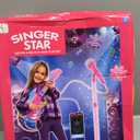 TAKIHON Guitar and Microphone Set for Kids,Guitar Toys with Music&Colorful Light,Adjustable Height Microphone with Stand,Karaoke Toys Gift for Boy,Girls,Toddlers(Red)-Upgraded