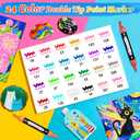 TBC The Best Crafts 24 Colors Dual Tip Acrylic Paint Markers, Waterproof, Non-Toxic, Odorless, Suitable for Paper, Pottery, Stones, Backpacks, Glass