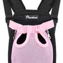 Pawaboo Adjustable Carrier Backpack for Dog Cat, Pet Front Dog Carrier Purses Cat Travel Bag, Legs Out, Easy-Fit for Traveling Hiking for Dogs Cats Puppies, M, Pink