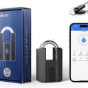 NexusLab Heavy Duty Smart Padlock with Key-Fingerprint & App, Rechargeable, 1-Year Standby(500mAh), IP67 Waterproof, 50 Fingerprints,Ideal for Fence, Locker, Shed, Pool, Gate & Warehouse Security