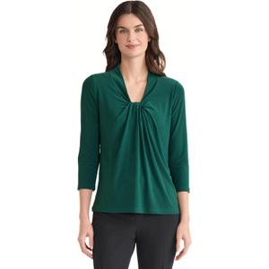 Kasper Women's 3/4 Sleeve Knot Front Top (X-Large, Evergreen)