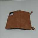 UEEBAI Wallet Case for iPhone 11, PU Leather Wallet Magnetic Closure Handbag Zipper Pocket Cover Kickstand Card Slots with Hand Strap Marple Flip Case for Women - Brown