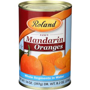3 x Roland Foods Fancy Whole Mandarin Orange Segments in Water, 14 Ounce Can, Pack of 1