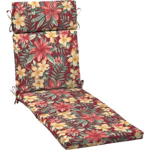 Arden Outdoor Chaise Cushion, 21 in x 72 in, Weather-Proof, Rain-Proof, Fade Resistant Patio Cushion for Chaise Lounger Ruby Clarissa