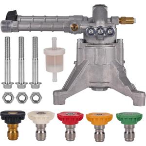 7/8" Shaft Vertical Pressure Washer Pump 2600-3000 PSI @2.5 GPM OEM & Power Washer Pump For Troy Bilt SRMW22G26-EZ Craftsman AR Front Inlet/Outlet