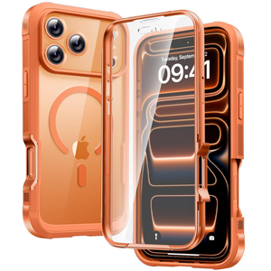 Diaclara Magnetic Designed for iPhone 17 Pro Max Case Full Body Bumper,[Compatible with MagSafe] Military Drop Proof Cover with Builtin Touch Sensitive AntiScratch Screen Protector,Orange
