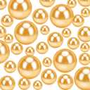 300Pcs Pearl Vase Filler, Gold No Hole Faux Pearl Beads for Centerpieces Vases, Candle Centerpieces, Wedding Birthday Party Home Decor 8/10/14/20mm