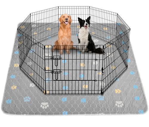 Aitmexcn Washable Puppy Dog Pee Pad, 2PCS 100% Waterproof Whelping Training Mat for Puppy/Senior Dog, Fast Drying Reusable Puppy Pads for Indoor, Outdoor and Car Travel- 48'' x 48'' - Light Gray