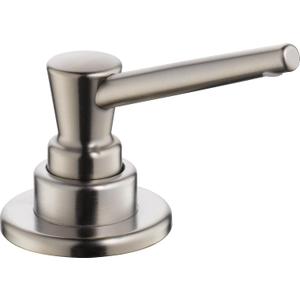 Delta Faucet Pump Soap/ Lotion Dispenser Brushed Nickel, Countertop Soap Dispenser, Top Fill Deck Mount Soap Dispenser, Stainless RP1001SS