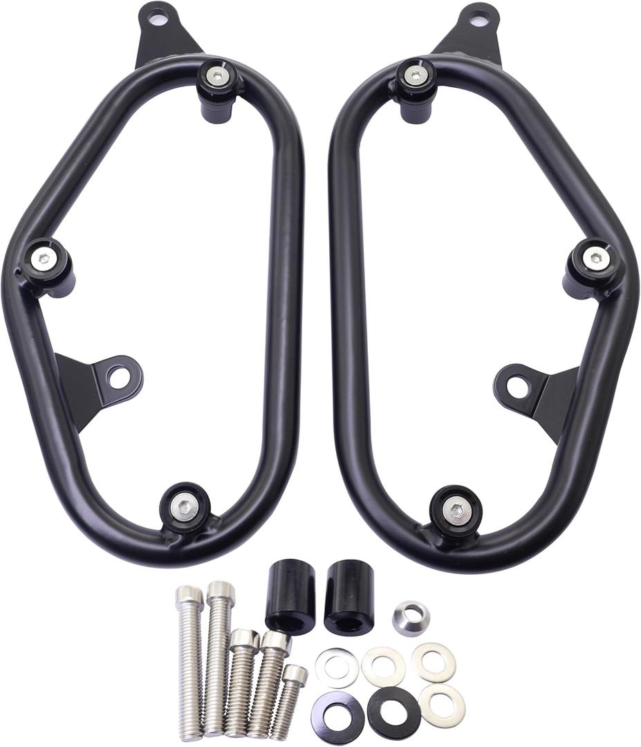 Black Motorcycle Saddlebags Bracket Side Mount Support Side Storage Bag Frame Bracket Holder for Honda Rebel 500 300 CMX500 CMX300 2017-2024