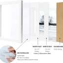 Egofine 8x10 Picture Frame Made of Solid Wood Covered by Plexiglass, Display Pictures 4x6/5x7 with Mat or 8x10 Without Mat for Table Top Display and Wall Mounting Photo Frame, White