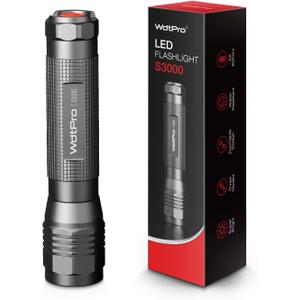 WdtPro High-Powered LED Flashlight S3000, Super Bright Flashlights - High Lumen, IP67 Water Resistant, 3 Modes and Zoomable for Camping, Emergency, Hiking, Gift (1 PACK)