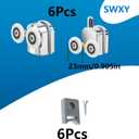 23mm Shower Door Roller 6Pcs Shower Door Rollers Replacement with Anti Collision Block and Screws for 4-6mm Glass Door