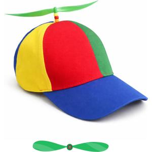 Colorful Helicopter Propeller Baseball Cap - Spinning Propeller Hat for Adults, Adjustable Funny Hat Snapback Cap