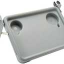 Lumex Folding Walker Tray with Cup Holders and Tool-Free Assembly, Grey, 603900A