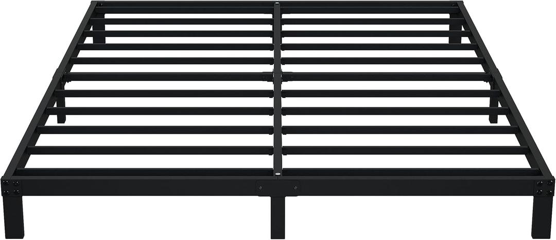 Upcanso 7 Inch Queen Bed Frame No Box Spring Need, Low Profile Metal Platform Bed Frame Queen Size, Heavy Duty Support Bedframes, Easy Assembly