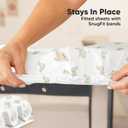 2-Pack Mini Crib Sheets Fitted - 38x26 Pack N Play Sheets for Pack and Play Mattress, Organic Cotton, Soft & Breathable Playard Bedding, Neutral Mini Toddler Bed Cover for Boys, Girls (Elly)