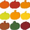 PerKoop 153 Pcs Thanksgiving Paper Cutouts for Bulletin Boards, Fall Thanksgiving Assorted Colors Cutouts with Glue Point for Teacher Art DIY Scrapbook, Posters, and Wall Decor(Pumpkin)