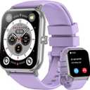 Smart Watch for Men Women, 1.85" HD Smart Watch with Bluetooth Calls,110+ Sport Modes Fitness Watch, Heart Rate/Sleep Monitor (Purple)