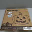 Halloween Pumpkin Night Lights, 15.35" x 15.86" Lighted Silhouette Decor for Window, Door, Wall, Glowing Pumpkin Holiday Display, 6Hr Timer, Battery/USB & Plug-in Lights Sign for Kids Party Decor 1pc
