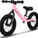 12" Balance Bike for 2, 3, 4, 5 Year Old Boys and Girls, Lightweight Nylon Frame Toddler Training Bike No Pedal Bikes for Kids with Adjustable Seat and Air Tires