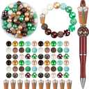 Huquary 70 Pcs Coffee Bubblegum and Silicone Beads Plastic Bubble Gum Beads 20mm Bulk for DIY Making Loose Bracelet Necklace Bag Chain Crafts Keychain Jewelry