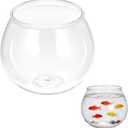 Plastic Fish Bowl 30 oz Decorative Small Mini Fishbowl Round Plastic Aquarium Fish Bowls Unbreakable Heavy Duty Bowl for Centerpiece Vases, Party Decorations, Pack of 1
