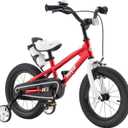 RoyalBaby Kids Bike Freestyle Classic 12 14 16 18 Inch Children Bicycle for Ages 3-10 Years Toddler to Big Kids, 16 Inch With Kickstand and Training Wheels