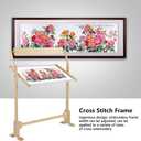 Adjustable Embroidery Stand, 360 Degree Rotated Wooden Cross Stitch Frame Floor Stand Lap Table Craft Sewing Tool with Scroll Frame for Arts Crafts Sewing Needlework Supplies