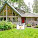 3pcs Yard Signs Trophy Award Plastic Garden Sign with H Stakes Weatherproof Outdoor Plaque for Front Door Garden Lawn, 15 x 12 Inches(Yard of the Month)