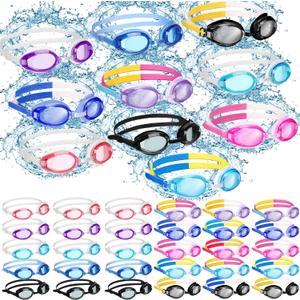 Macarrie 50 Pack Swim Goggles for Kids Bulk Child Swimming Goggles Gifts Anti-fog No Leaking Swim Glasses