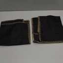 decorUhome Decorative Outdoor Throw Pillow Covers 16x16 Set of 2, Square Linen Rustic Neutral Farmhouse Euro Pillow Covers with Stitched Edge for Couch, Sofa, Living Room, Black