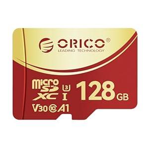 ORICO 128GB microSDXC UHS-I Memory Card, 100MB/ s, 4K UHD Recoding, U3, Class10, V30, A1, Micro SD for Action Camera, Dash Cam, TF Card F3
