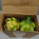 Timgle 6 Pcs Green Artificial Artichokes Fake Vegetables and Fruits for Summer Kitchen Wedding Bowl and Vase Decorations (Large)