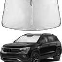 EcoNour Windshield Sunshade Compatible for Volkswagen VW Tiguan 2018-2023 2024 2025 2026 Sun Visor for Front Windshield & Window Sun Shade Cover, UV Heat Blocker & Protector, Car Accessories
