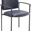 Flash Furniture Tiffany Side Reception Chair with Armrests, Stackable Vinyl Waiting Room Chair for Commercial or Residential Use, Navy, 23.5"Dx23.75"Wx33.25"H