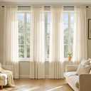 MIULEE Cream Sheer Curtains 108 Inches Long, 4 Panels Set, Light Filtering Rod Pocket Voile Drapes for Living Room and Bedroom, Airy Soft Fabric Window Treatments, 42 x 108 Inches